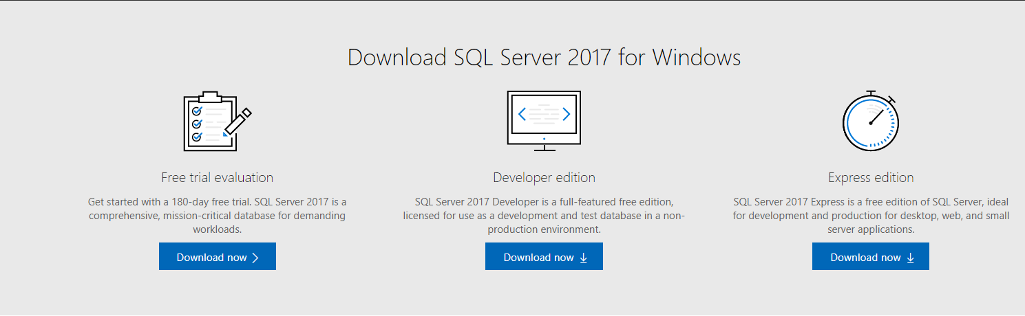 downloading the sql server installer